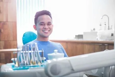 man relaxing in the dental chair