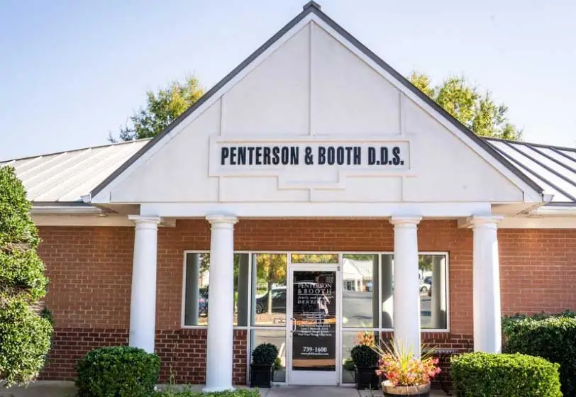 front walkway view of Midlothian dental office Penterson & Booth Family and Cosmetic Dentistry