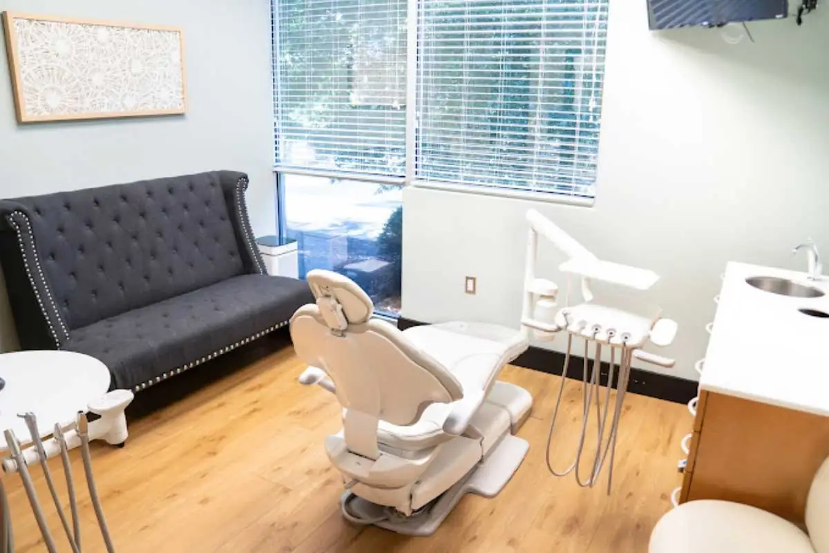dental chair inside the operatory at Penterson & Booth Family and Cosmetic Dentistry
